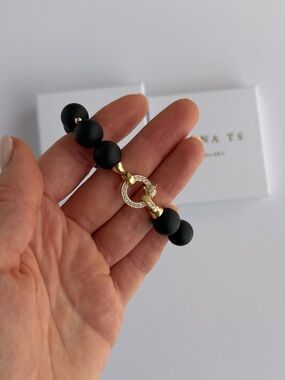 558 Black Agate Stone Bracelet